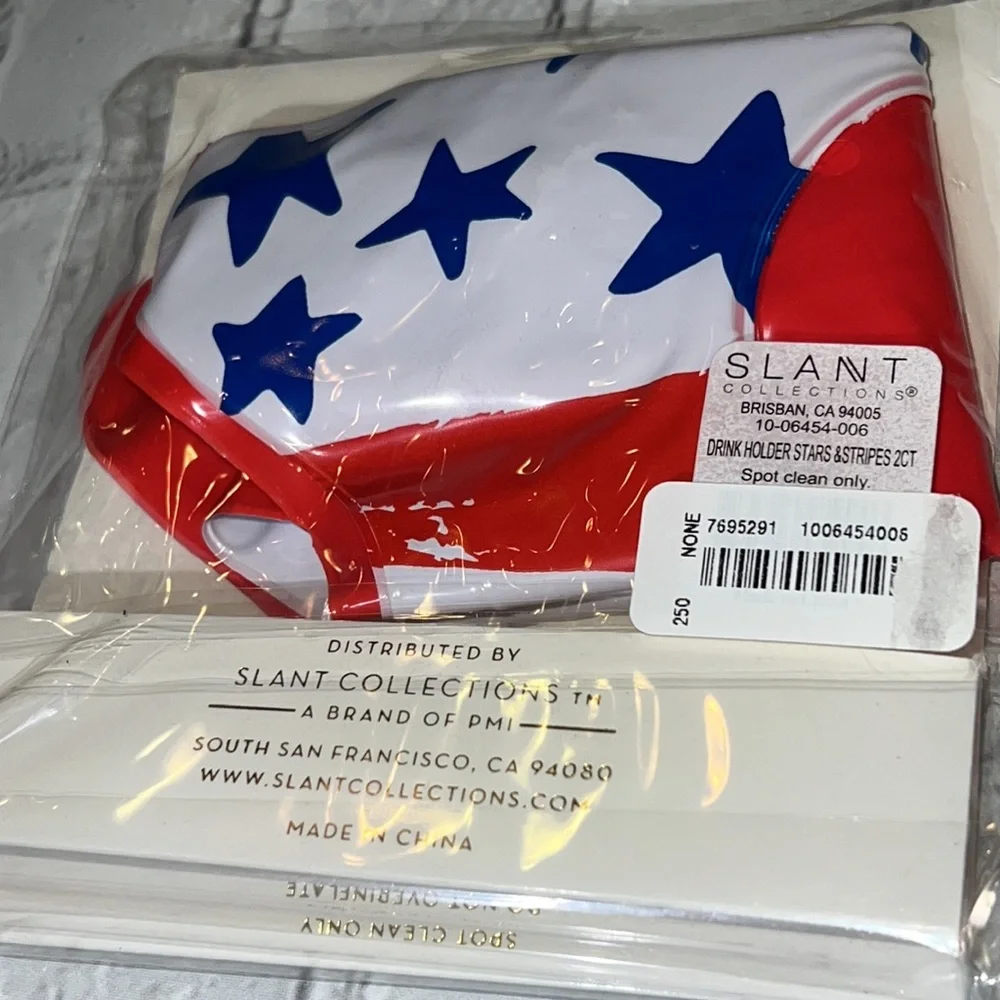🆕Slant Collections Stars & Stripes Drink Floaties (4)